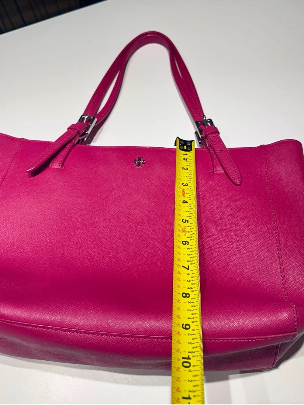 Tory Burch York Saffiano Hot Pink Leather Tote